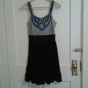 Little black dress with embroidered top